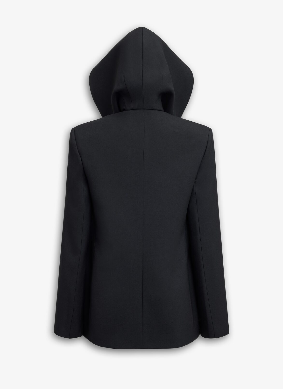 TAILORED WOOL JACKET WITH HOOD ALAÏA BLACK TAILORED WOOL JACKET WITH HOOD